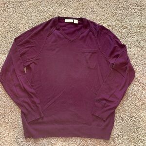 Gently worn burgundy DKNY vneck sweater size medium